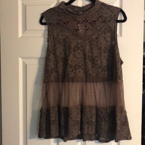 High neck sheer dress shirt